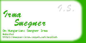 irma smegner business card